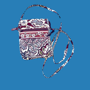 Vera Bradley brown grey cream crossbody bag. Flap velcro closure good condition